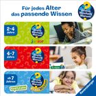 Für jedes Alter das passende Wissen: 2-4, 4-7, ab 7 Jahre. Kinder lesen Bücher, Ravensburger Logo.