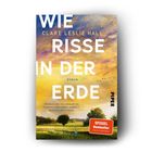 „WIE RISSE IN DER ERDE“ von Clare Leslie Hall. Landschaft mit Feld, Bäumen und Sonnenuntergang. SPIEGEL Bestseller-Logo.