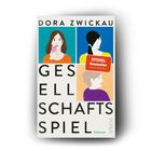"Dora Zwickau, Gesellschaftsspiel. SPIEGEL Bestseller. Drei stilisierte Frauenportraits in bunten Quadraten, Piper Verlag."