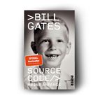 "BILL GATES", "SOURCE CODE", "MEINE ANFÄNGE". Ein Kind lächelt, "SPIEGEL Bestseller" Aufkleber. Verlag: Piper.