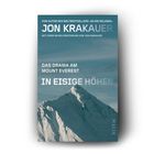 Text: "Vom Autor des Weltbestsellers 'In die Wildnis', Jon Krakauer, Das Drama am Mount Everest, In eisige Höhen." Bild: Schneebedeckter Berggipfel.