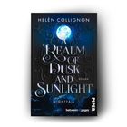 Text: "HELÈN COLLIGNON", "A REALM OF DUSK AND SUNLIGHT", "ROMAN", "NIGHTFALL". Dunkles Cover mit Vollmond und Wolken.