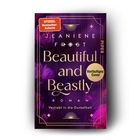 "Spiegel Bestseller-Autorin, Beautiful and Beastly, Vorläufiges Cover, Verliebt in die Dunkelheit, Piper." Lila Hintergrund, goldener Text.