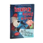 Text: "Sherlock Holmes & Dr. Watson: Der Monsterhund vom Dark Moor. KinderCOMIC zum Miträtseln." Illustration: Ein Hund und ein Schwein in Detektivkleidung.