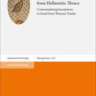 Titel: "Epigraphic 'Shades' from Hellenistic Thrace". Möwe in ovalem Mosaik, weißer Hintergrund, orangefarbene Akzente.