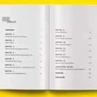 Inhalt: Kapitel 1-13 reichen von "Freude als innere Orientierung" bis "Agent of Joy: Dein Manifest". Gelber Hintergrund.