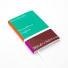 Auf einem Buchcover steht: "Peter Handke, Wunschloses Unglück, Bibliothek Suhrkamp", grüne, orange und braune Farbfelder.