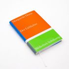 "Marguerite Duras, Der Liebhaber, Bibliothek Suhrkamp." Buntes Buchcover mit orangenem und grünem Bereich.