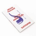 "Michel Foucault, Dies ist keine Pfeife, suhrkamp." Darstellung einer lilafarbenen Pfeife.