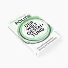 Buchtitel: "Politik der Weltgestaltung" von Philippe Descola, umgeben von grünen und violetten Kreisen.