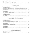Inhalt: Kapitelüberschriften wie "Die große Politik" und "Karrieren und Abstürze" mit Titeln und Seitenzahlen.