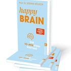 Buchtitel: "happy BRAIN". Autor: Prof. Dr. Stefan Kölsch. Untertitel: "Die 10-Minuten-Routine". Blaues Cover.