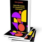 "TOOLS FÜR MÄNNER MIT FEMINISTISCHEN AMBITIONEN", schwarz-weißer Buchumschlag, bunte geometrische Formen.