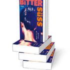 Auf den Büchern steht: "Bitter Süß" in großen Buchstaben, daneben das Porträt einer Person von hinten.