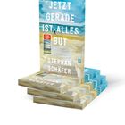 "JETZT GERADE IST ALLES GUT" von Stephan Schäfer. Cover zeigt einen Weg zum Strand mit blauen Himmel und Meer.