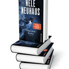 Ein Stapel Bücher mit dem Titel „Alles wird Asche“ von Nele Neuhaus und „Spiegel Bestseller-Autorin“ Hinweis.