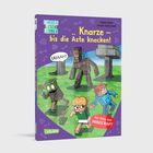Kapitel 1: Achtung, Vollkorn! Stefan kämpft gegen Zombies, liest verbotene Bücher. Zeichnung: Junge mit Schwert, Fackel.