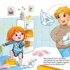 „Mama, Papa! Kommt mal her!“, ruft Charlie. Badezimmer mit Kind, Eltern, Hund und Töpfchen. Mama klatscht in die Hände.