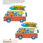 Titel: "Ab in den Urlaub?!"; Text: Finde Unterschiede im VW-Bus. "Mausschlau": Info über den VW-Bulli. Illustration: Zwei VW-Busse mit Mäusen.