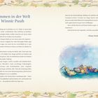 Willkommen in der Welt von Winnie Puuh. Illustration: Puuh und Freunde liegen auf einer Wiese und schauen in den Himmel.