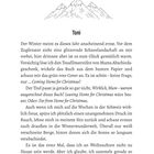 Text: "Sonntag, 7. Dezember", "Toni". Gezeichnete Berge darunter, mit einem Text über Winter und Reisen.