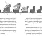 Text: Geisterhand hebt seine beste Freundin von der Schulter der Hexe Puffschmaus ab. Zeichnung von Tieren auf Sesseln.