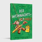 EINE KLEINE ROTE TÜR. Text über eine winzige Tür im Kinderzimmer. Illustration: Tisch mit Büchern und kleiner Tür in der Wand.