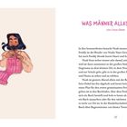 Titel: "Was Männer alles können" von Linus Giese. Illustration: Eine Person strickt mit rosa Wolle.