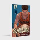 "#17, SHO-HOKU, SLAM DUNK, TAKEHIKO INOUE". Illustration eines Basketballspielers in orangem Trikot, mit Basketball.