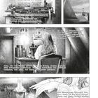 #50 Verlorenes und Vorhandenes. Während Joe allein nach London ging, um der Spur des Grafen zu folgen:  
Die Szene zeigt eine Frau an einer Schreibmaschine, tippt konzentriert. Im Hintergrund Fenster mit Dachansicht.