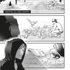 Text: Kapitel 31: Saki Sakura. Ein Park, Mann füttert Tauben, Person in Kapuze beobachtet, Nahaufnahme von Tauben.