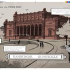 "Circa 100.000 Menschen besuchten die Kunsthalle in den 1920er Jahren." Illustration eines historischen Gebäudes.