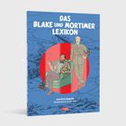 „Das Blake und Mortimer Lexikon“ steht oben. Zwei gezeichnete Männer, einer sitzt in einem Sessel, der andere steht.