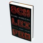 Text: "SCHLEIFEN, ELIAS HIRSCHL, ROMAN, ZSOLNAY". Das Cover hat ein auffälliges Design mit roten Linien auf schwarzem Grund.