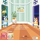 "BLUEY EIGENES ZIMMER" steht über schlafenden Cartoon-Hunden in einem gemütlichen Bett.