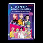"K-Pop Demon Hunters: Offizielles Activity Buch". Zwei Gruppen von stilisierten Charakteren in auffälliger Kleidung.