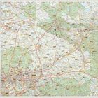 „Nordrhein-Westfalen“ steht groß in einem roten Rechteck unten links. Oben finden sich geografische Details.