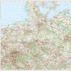 Karte von Deutschland mit Städtenamen und Autobahnen. Links Text über MARCO POLO Highlights und ein rotes Logo darunter.