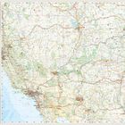 Links und am unteren Rand sind Erklärungen zu Symbolen. Eine detaillierte Landkarte von Kalifornien bis Colorado.