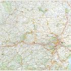 Karte von Wien, Niederösterreich, Oberösterreich. Links Highlights, Fotos, und ein Marco Polo Logo. Straßen und Orte ersichtlich.