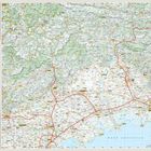 Eine detaillierte Straßenkarte mit Städtenamen wie Udine, Trieste und Venedig. Küstenlinie am Adriatischen Meer.