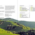 Inhalt: Schwarzwald, Schwäbische Alb, Allgäu. Touren und Tipps mit Seitenzahlen. Im Hintergrund grüne Hügel und Wälder.