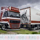 Auf einem Lastwagen steht "N. den Otter". Der Anhänger zeigt einen Cowboy auf einem Pferd. Darunter ein Kalender für Januar.