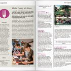 Seite mit Text über Foodtouren, Curry-Wurst-Trends, Café-Empfehlungen in Berlin und nachhaltige Essensangebote.