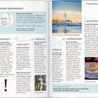 Texte auf der Seite beschreiben Ankunft und Tipps für Málaga, inkl. Transport, Sehenswürdigkeiten und Kulinarisches.