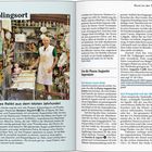 Seite 42: "Lieblingsort". Darunter: "Filmreifes Relikt aus dem letzten Jahrhundert". Links ein Mann in einer-werkstattartige Umgebung mit vielen Puppen und Vasen. Rechts Text über Sehenswürdigkeiten.