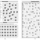 Kreuzworträtsel und Schwedenrätsel, mit Hinweisen und leeren Feldern, darunter ein Wabenrätsel.