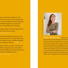 Zitate und Lob über einen Roman von Nora Bossong. Rechts ein Foto von ihr mit verschränkten Armen.