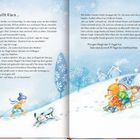 "Der 2. Engel heißt Klara. Morgen fliegt der 3. Engel los. Dann sind es noch 21 Tage bis Weihnachten." Kinder spielen im Schnee.