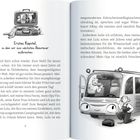 Erstes Kapitel, in dem wir zum nächsten Abenteuer aufbrechen. Illustration: Kind mit Werkzeug kniet neben lächelndem Fahrzeug.